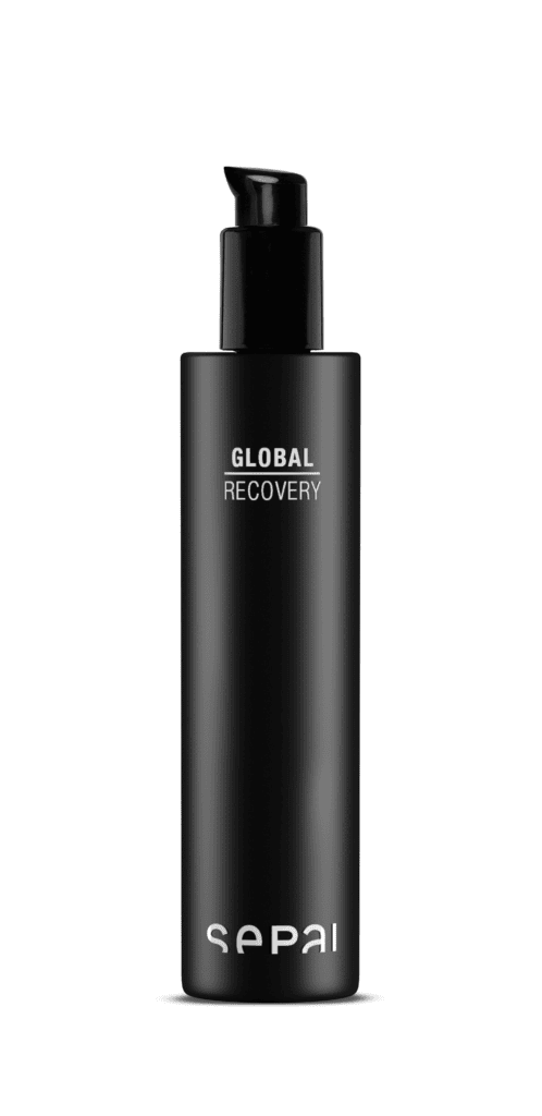 Czarna butelka kosmetyku Sepai Global Recovery