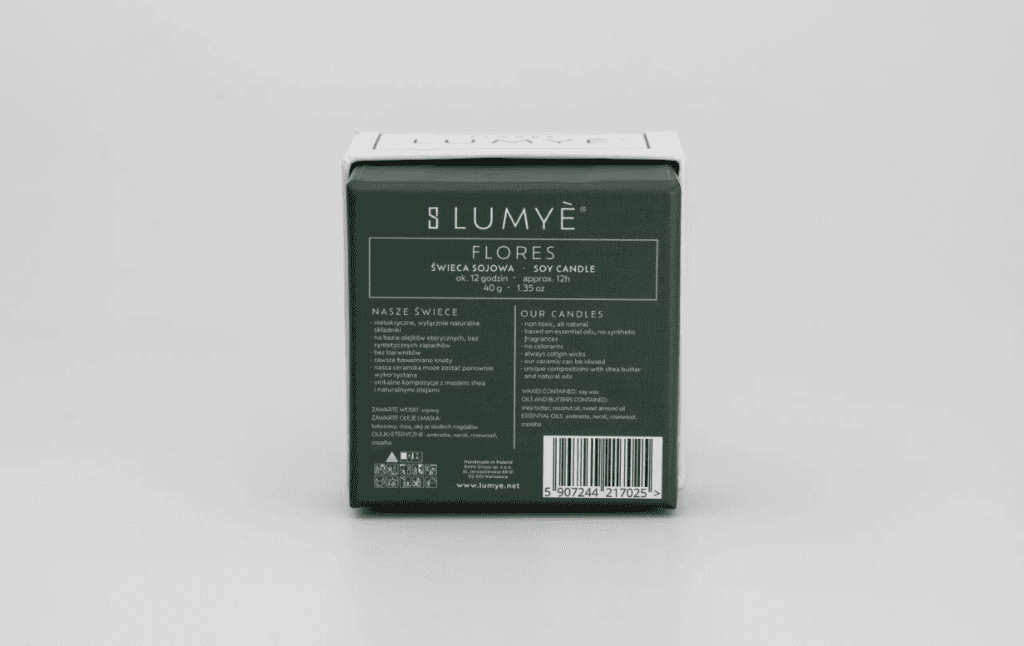 Opakowanie świecy sojowej Lumyē Flores