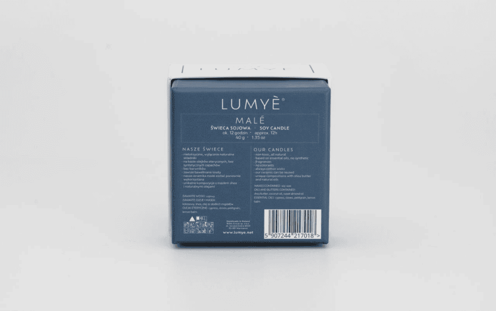 Opakowanie świecy sojowej LUMYÊ Malé