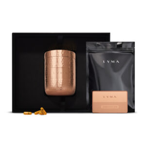 Zestaw suplementów Lyma, pojemnik i kapsułki